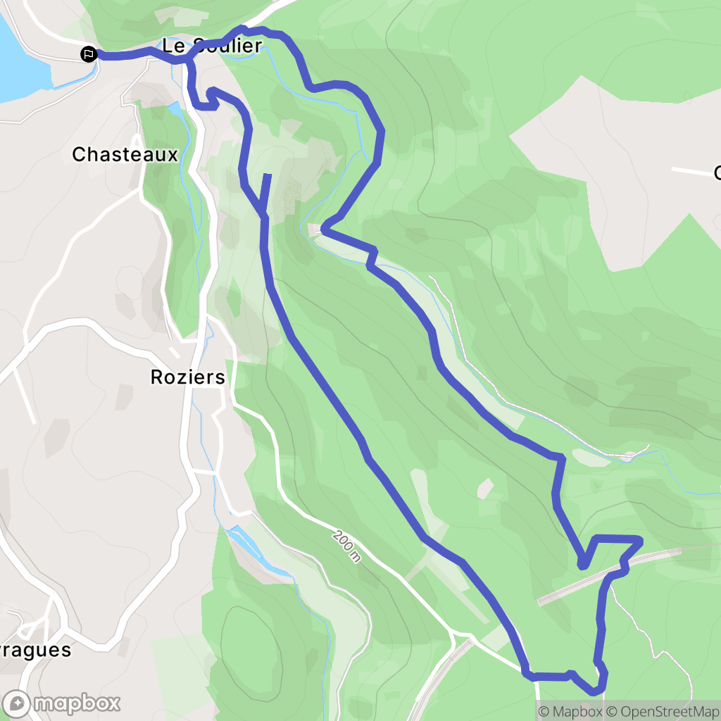 Chasteaux : carte du parcours de randonnée - France