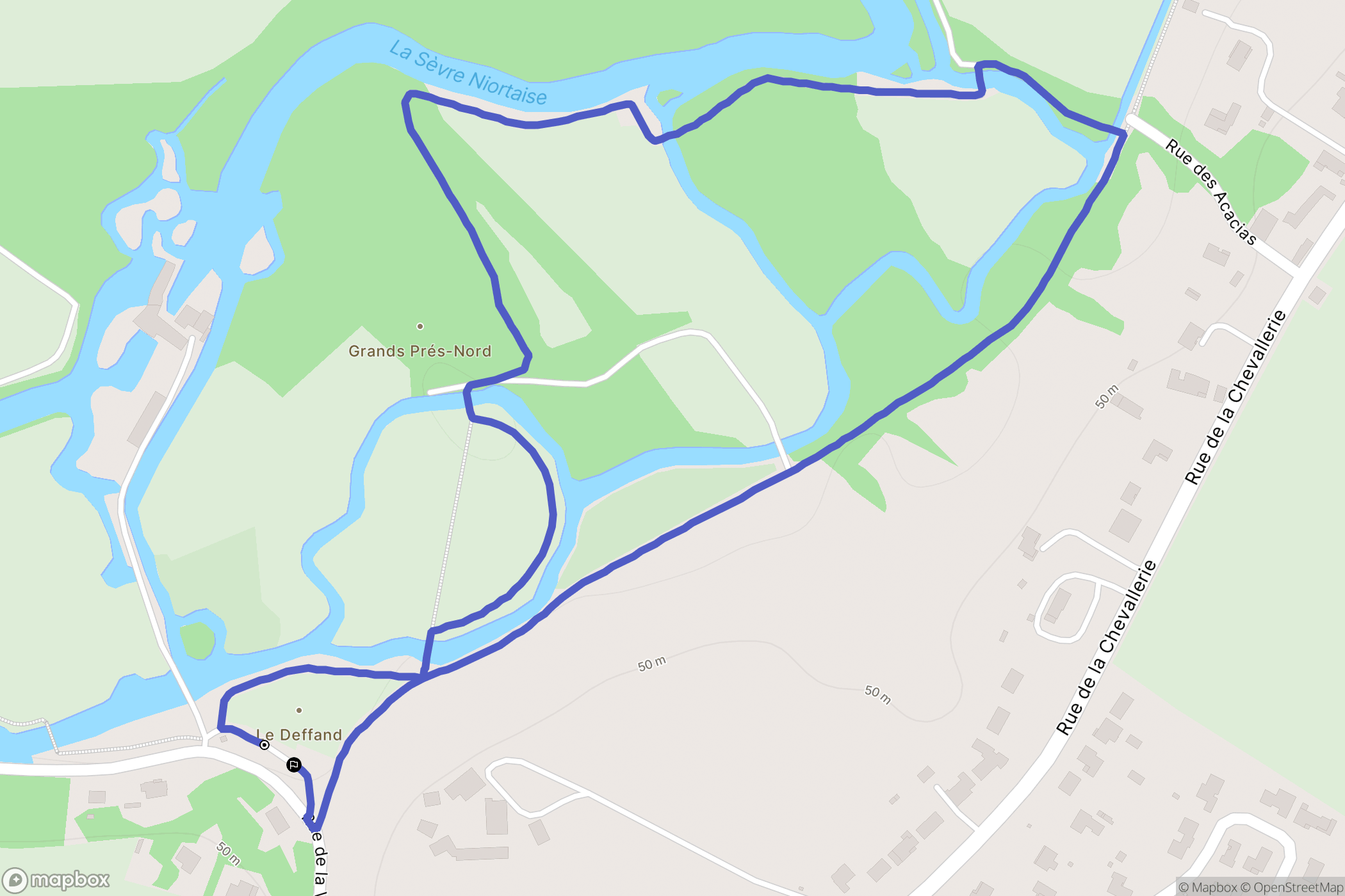 Chauray : carte du parcours de randonnée - France