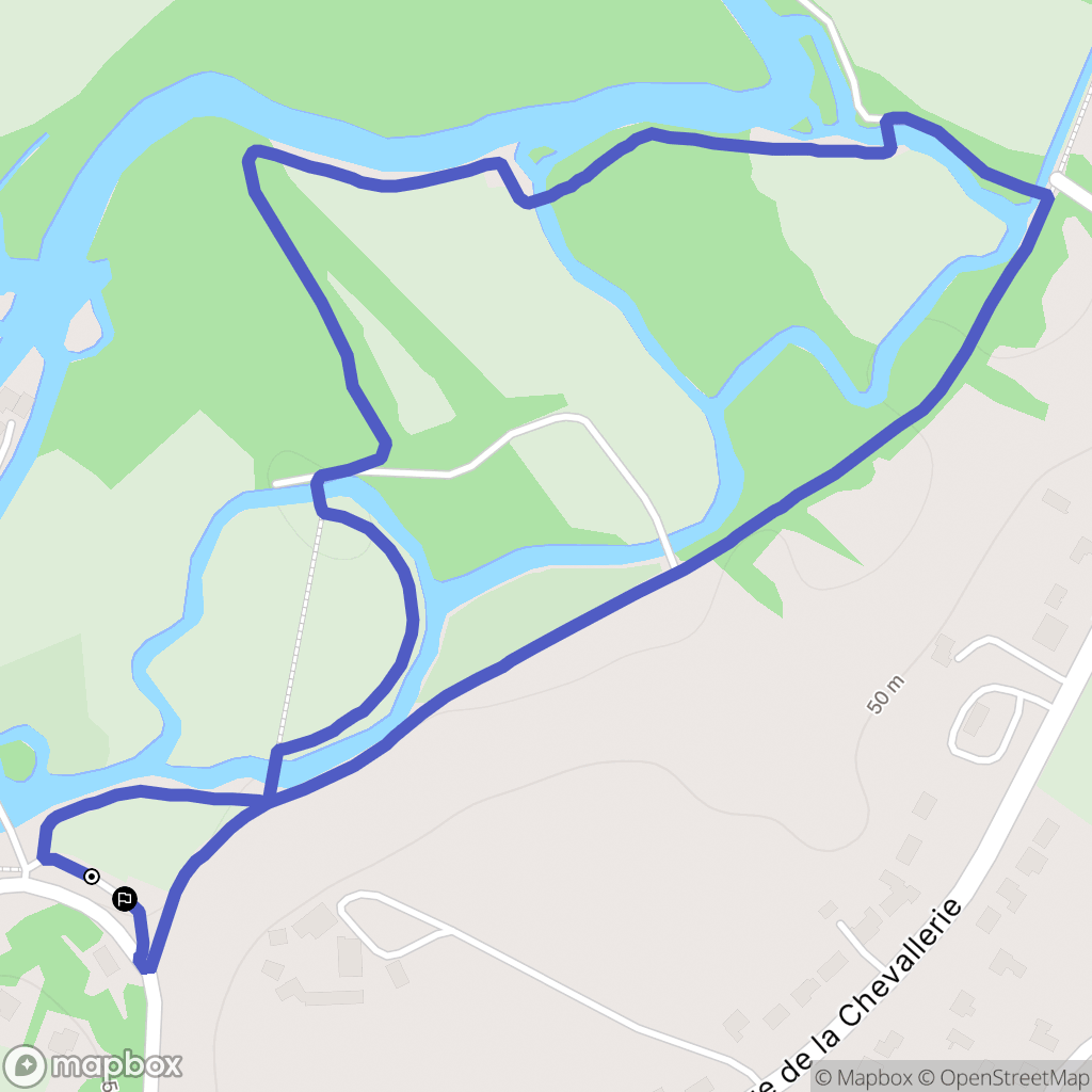 Chauray : carte du parcours de randonnée - France