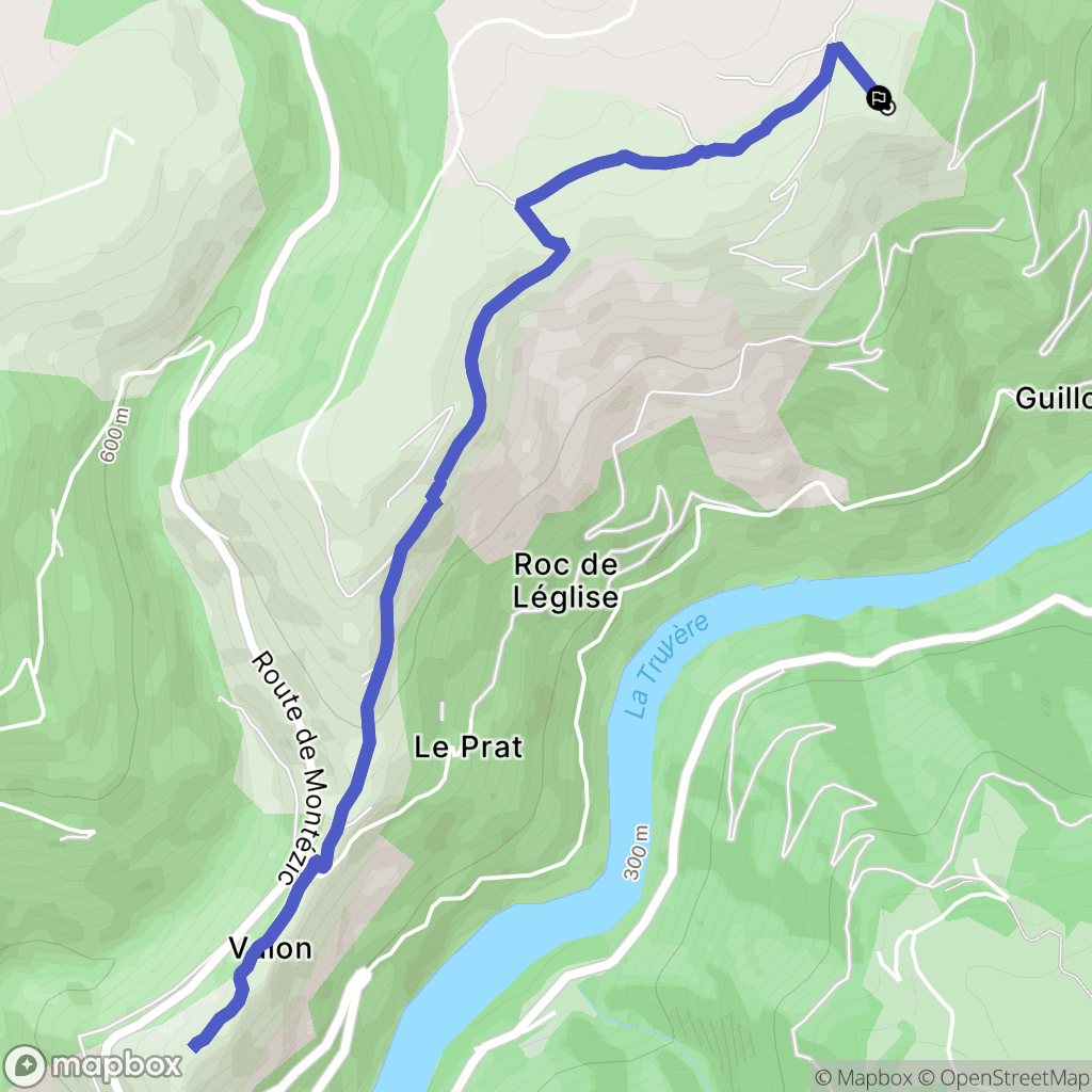 Fraysse : carte du parcours de randonnée - France