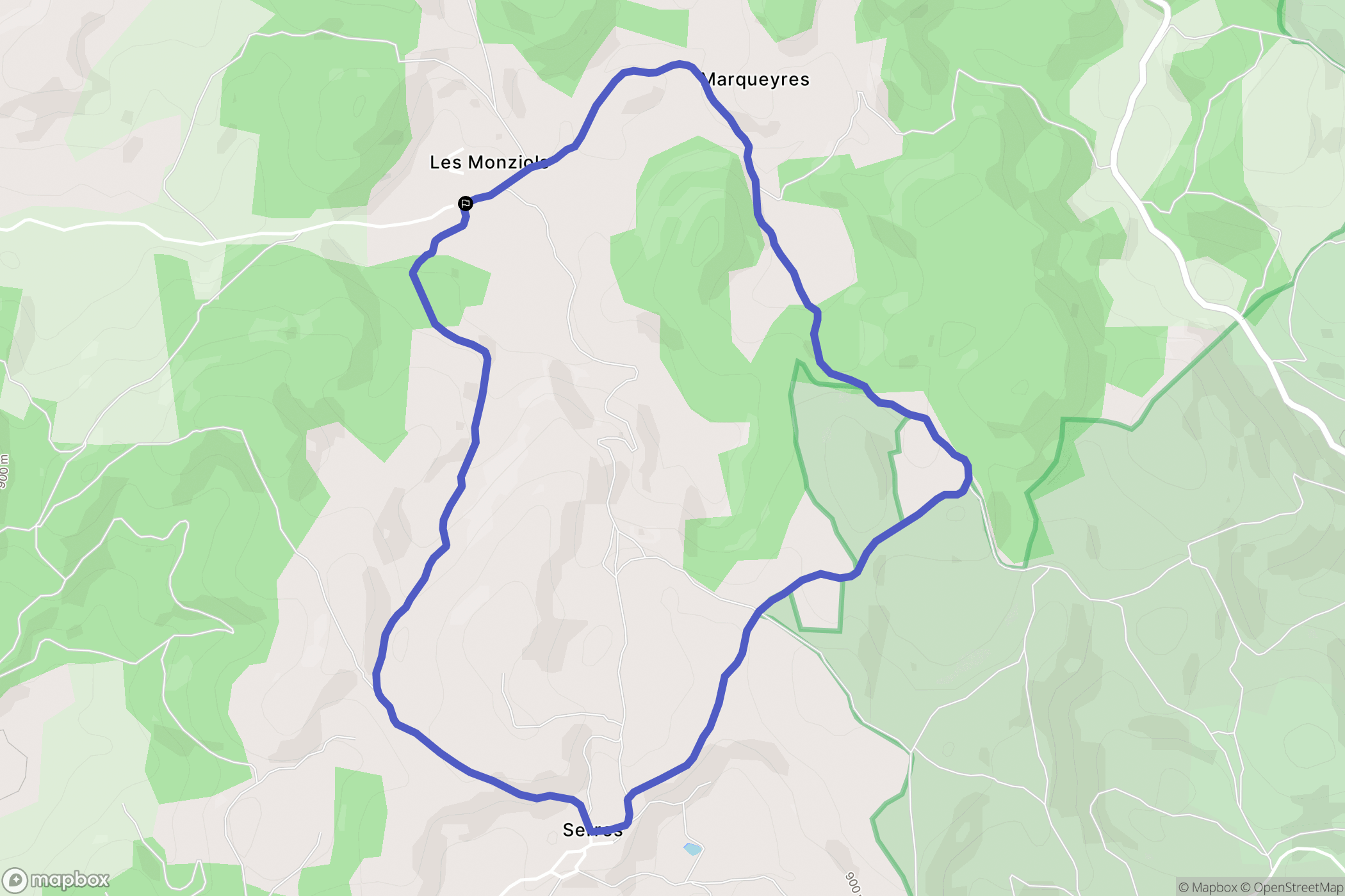 Marqueyeres : carte du parcours de randonnée - France