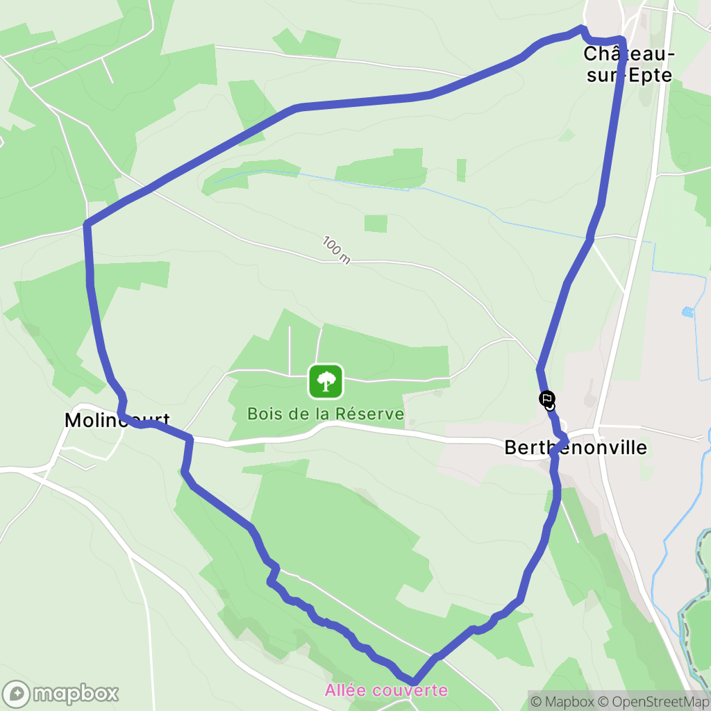 Château-sur-Epte : carte du parcours de randonnée - France