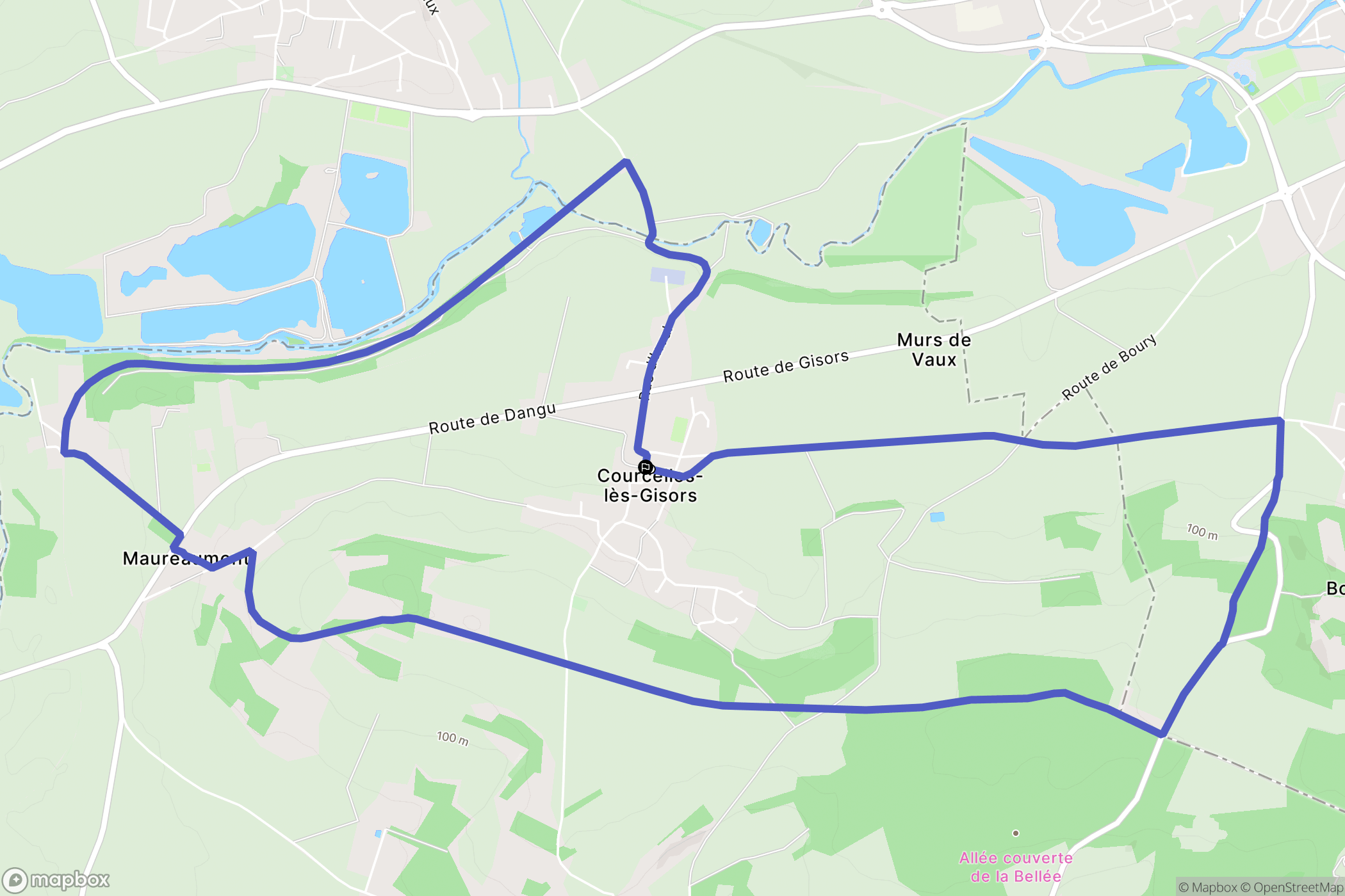 Gisors : carte du parcours de randonnée - France