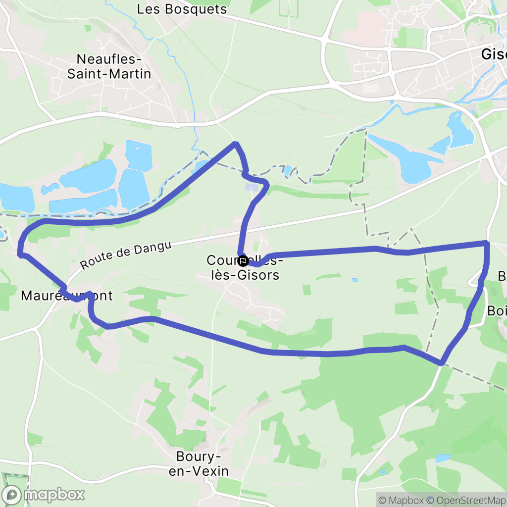 Gisors : carte du parcours de randonnée - France