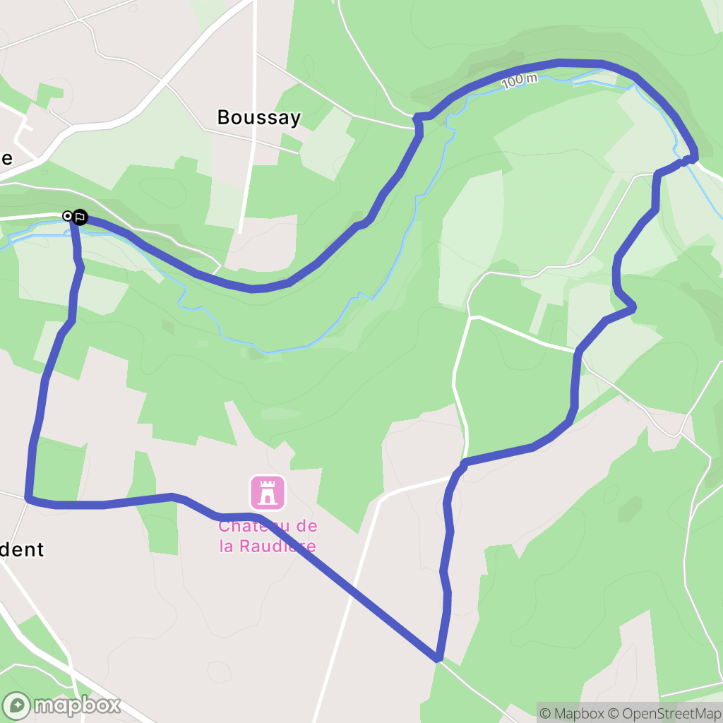 Poitiers : carte du parcours de randonnée - France