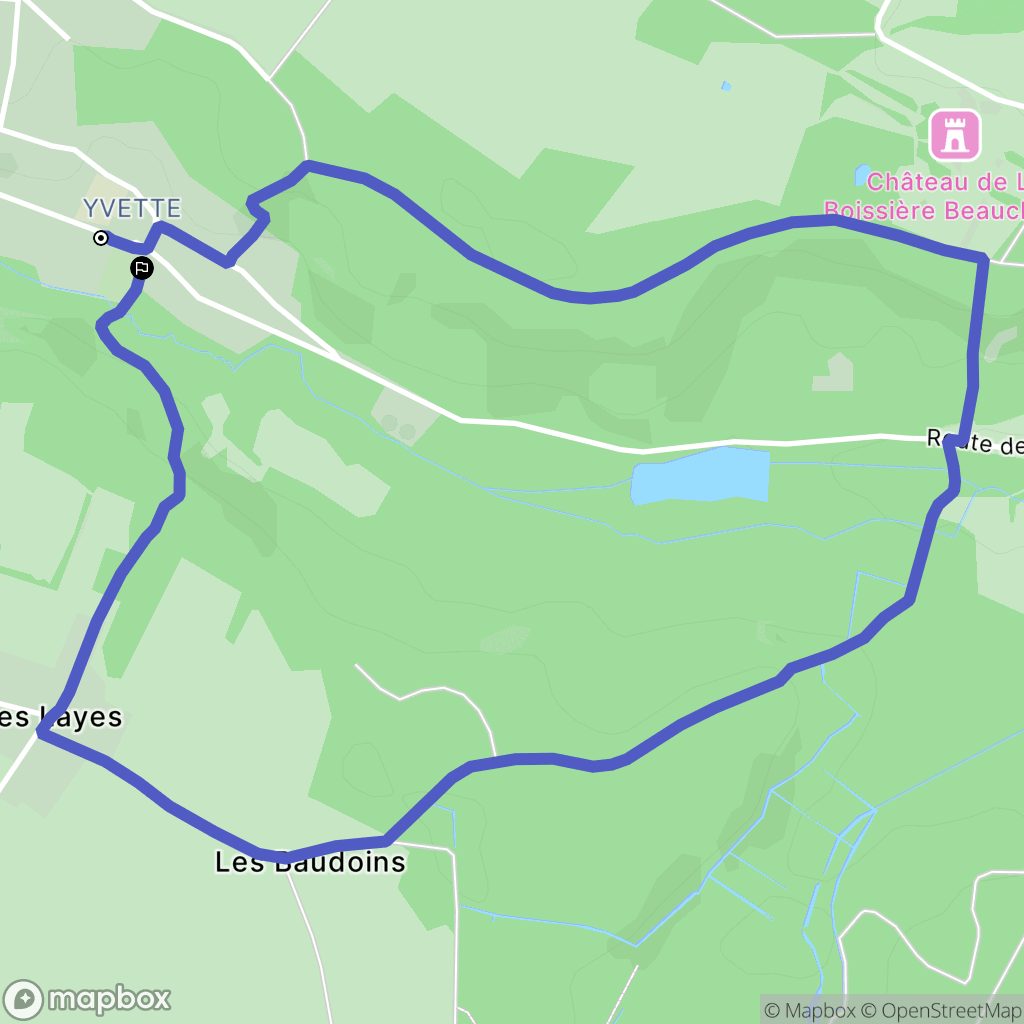 Lévis St Nom, St Quentin les Yvelines : carte du parcours de randonnée - France