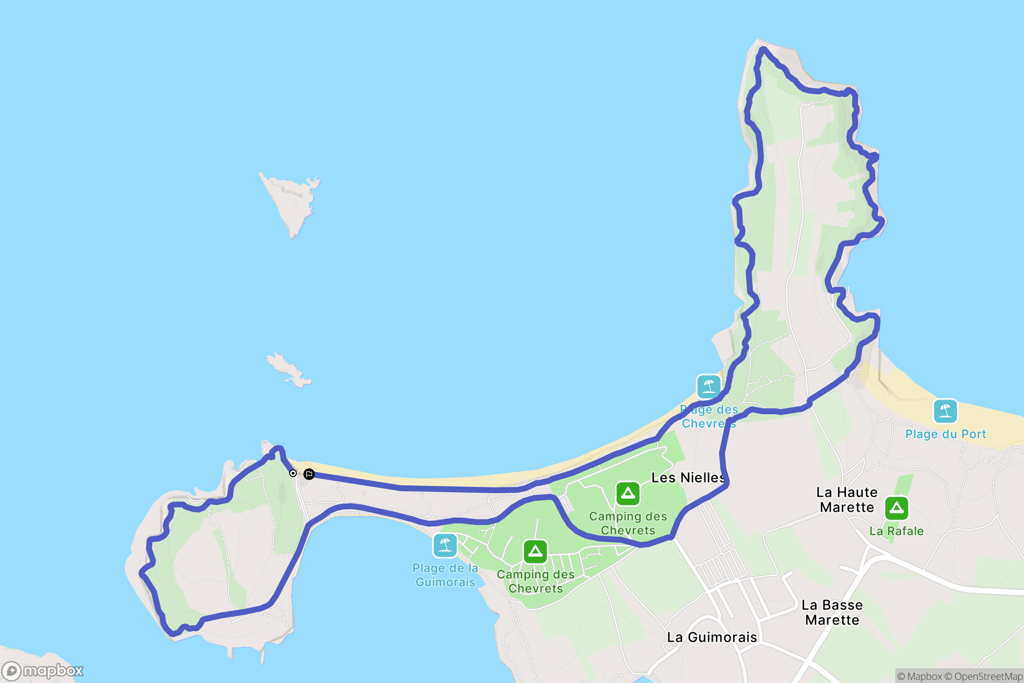 Saint-Malo : carte du parcours de randonnée - France