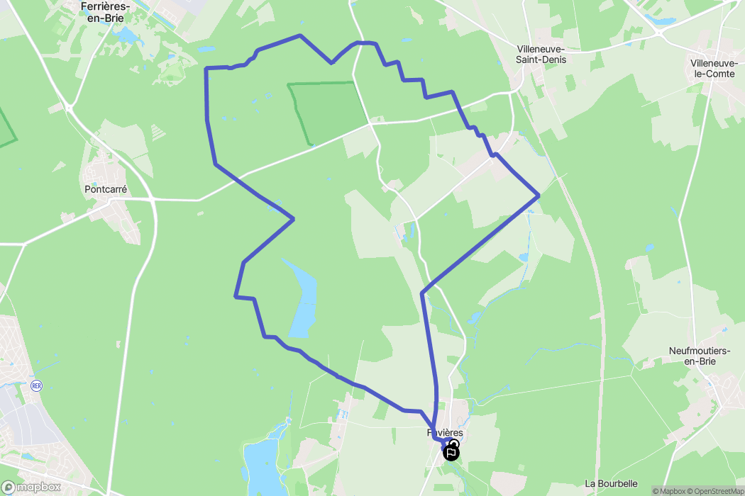 Tournan-en-Bri : carte du parcours de randonnée - France