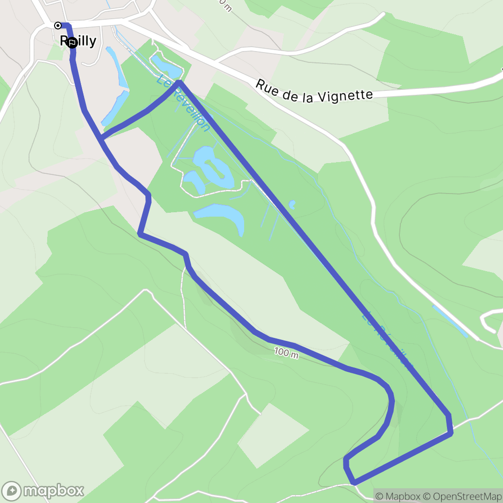 Reilly-Boubiers : carte du parcours de randonnée - France