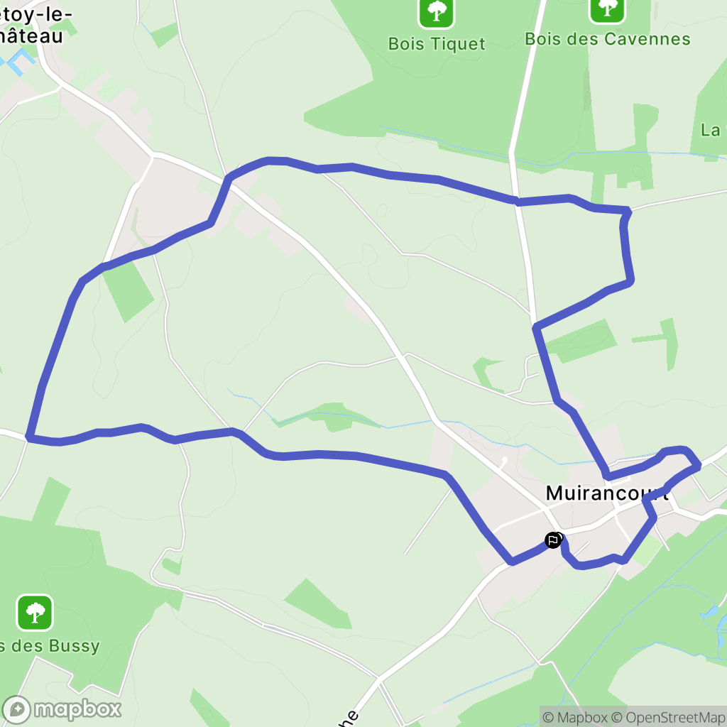 Guiscard : carte du parcours de randonnée - France