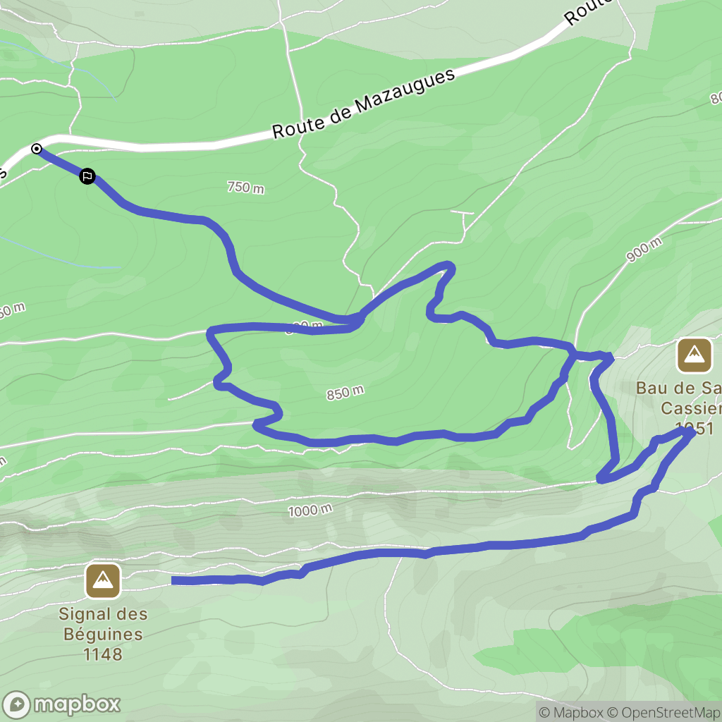 Plan-d'Aups-Sainte-Baume : carte du parcours de randonnée - France