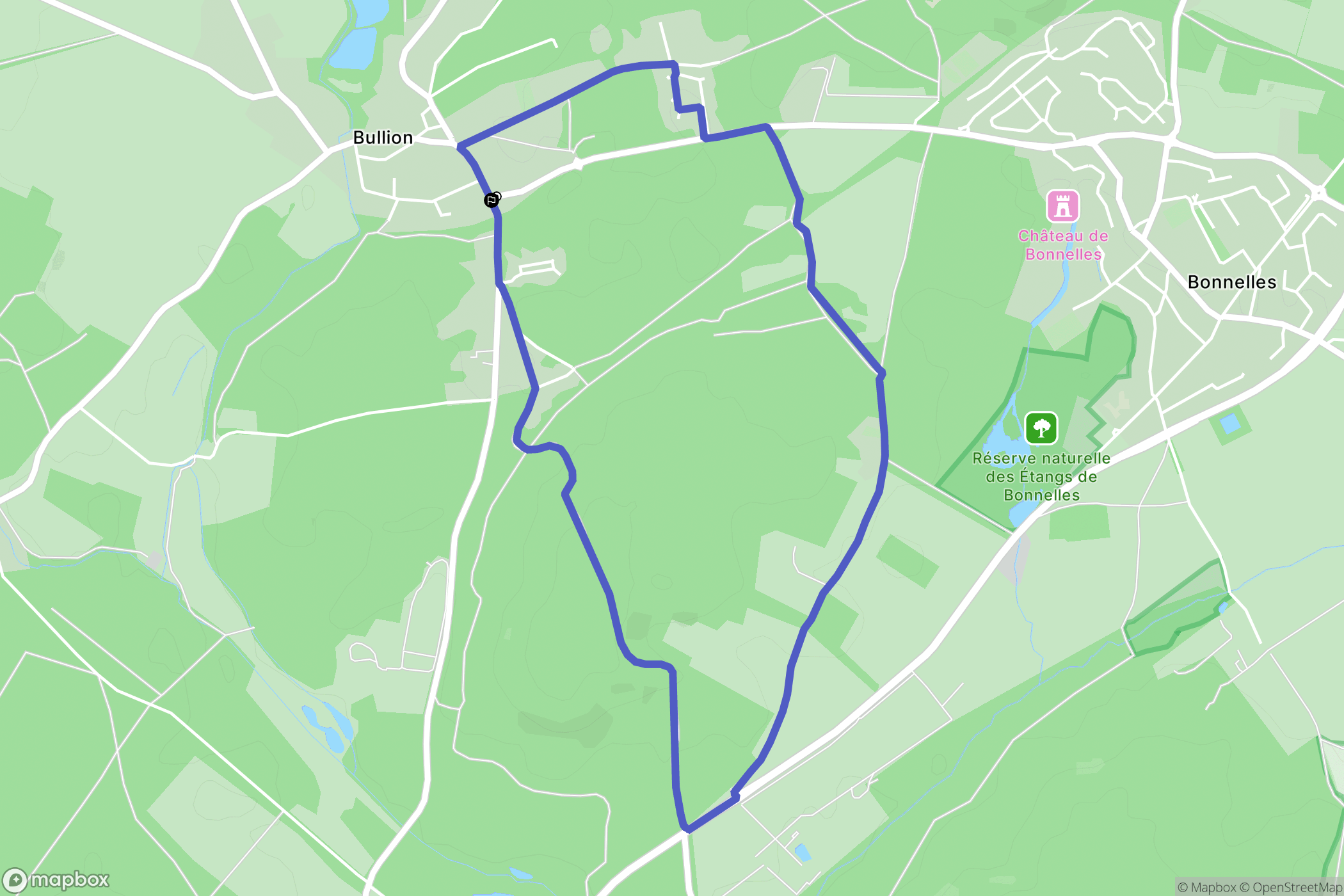Rambouillet : carte du parcours de randonnée - France