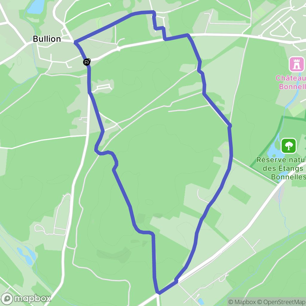 Rambouillet : carte du parcours de randonnée - France