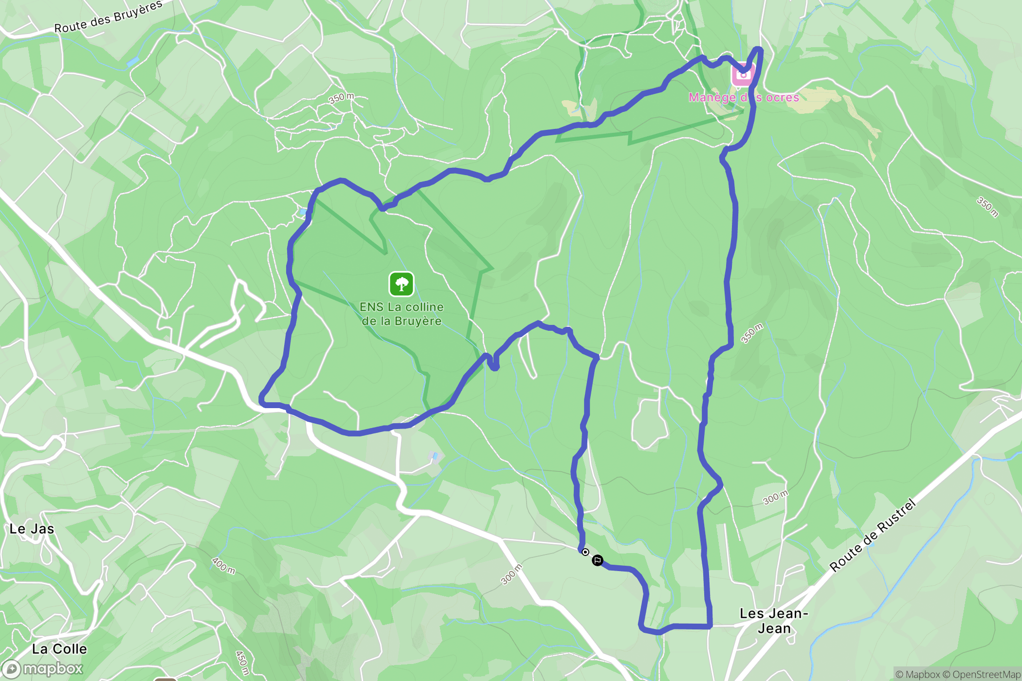 Saint-Saturnin-lès-Apt : carte du parcours de randonnée - France