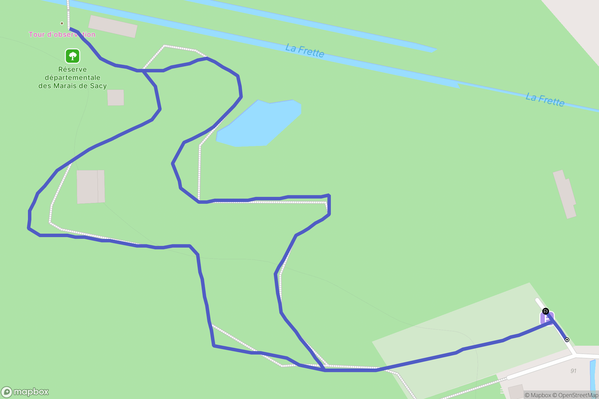 Saint Martin de Longueau : carte du parcours de randonnée - France