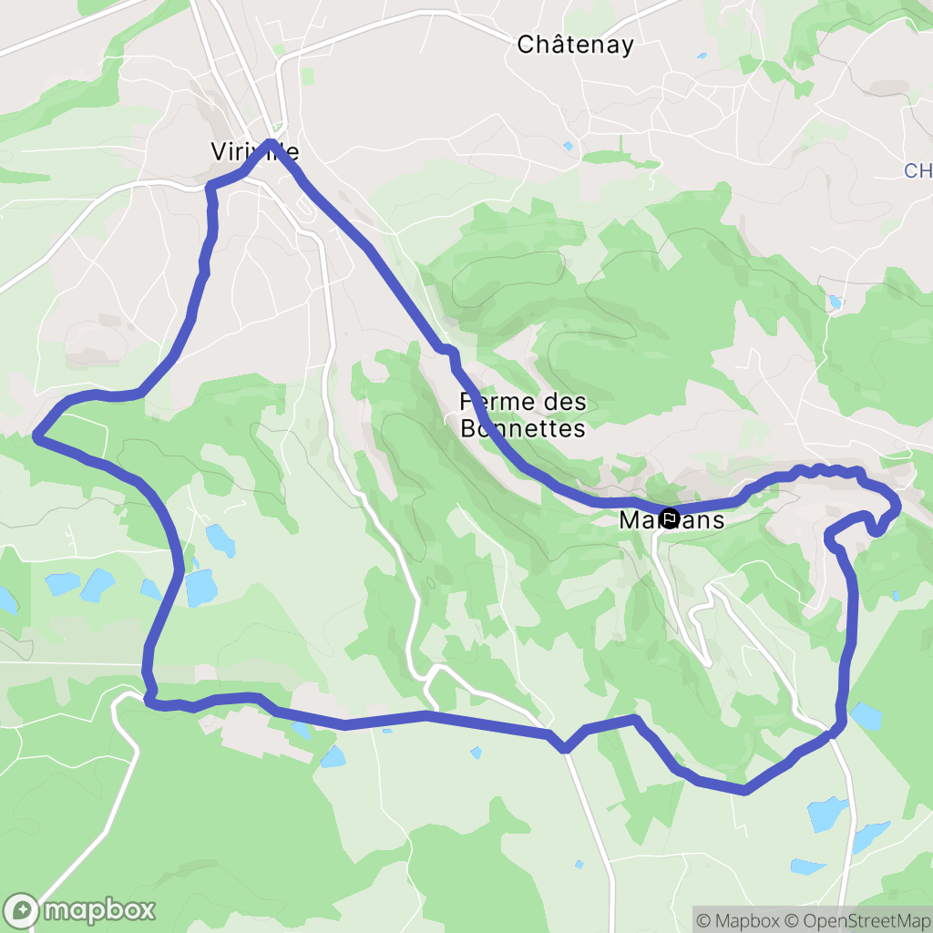 Marnans, Roybon : carte du parcours de randonnée - France