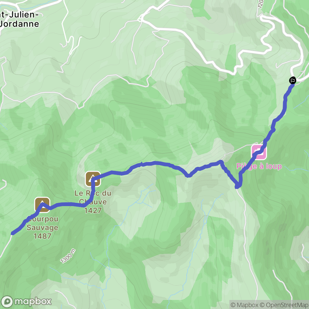 Mandailles-Saint-Julien : carte du parcours de randonnée - France