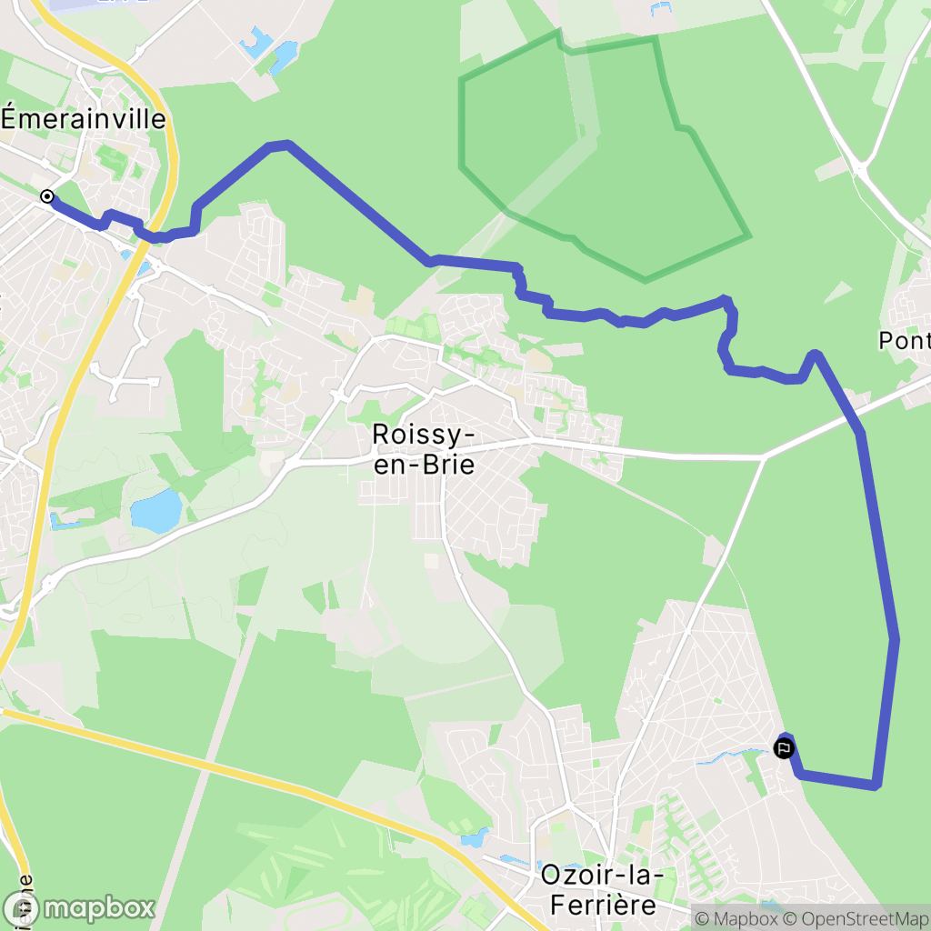 Ozoire-la-ferrière : carte du parcours de randonnée - France
