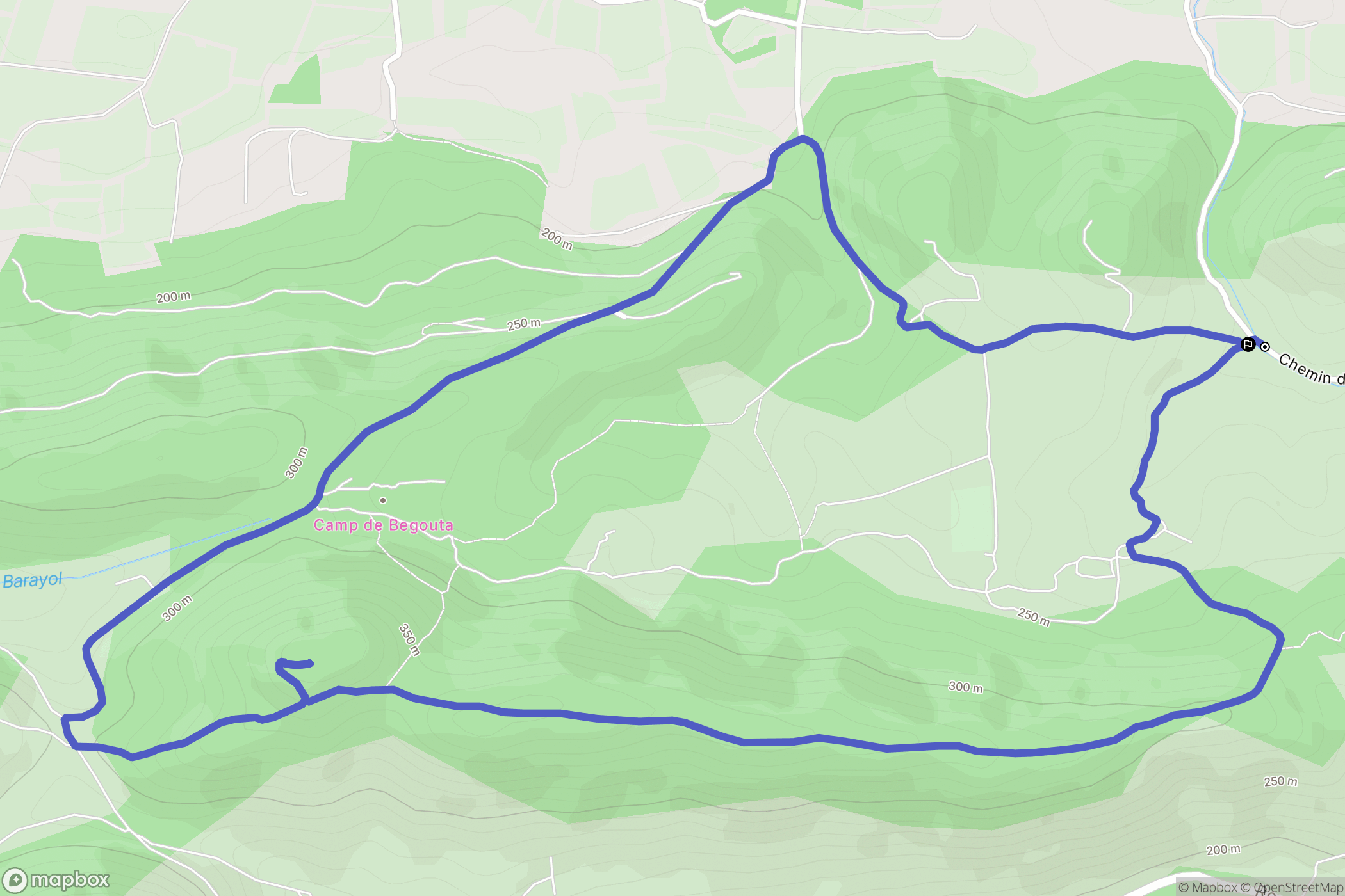 Brignoles : carte du parcours de randonnée - France