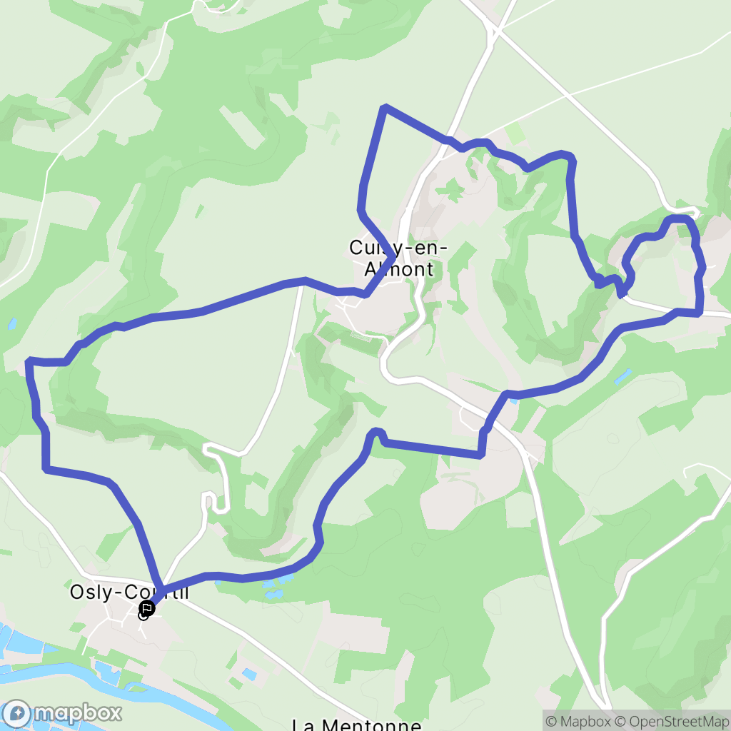 Cuisy-en-Almont : carte du parcours de randonnée - France