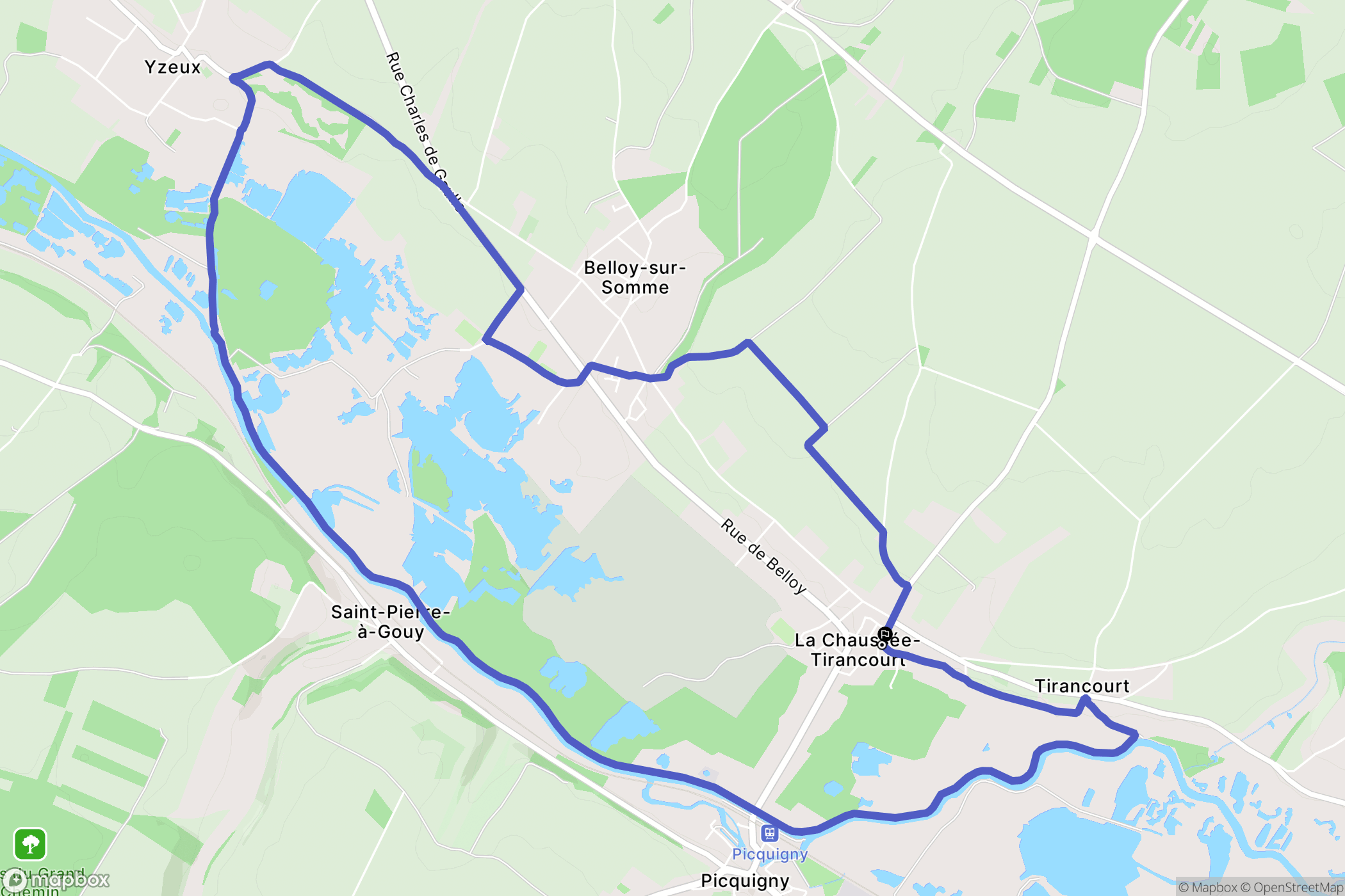 Tirancourt : carte du parcours de randonnée - France