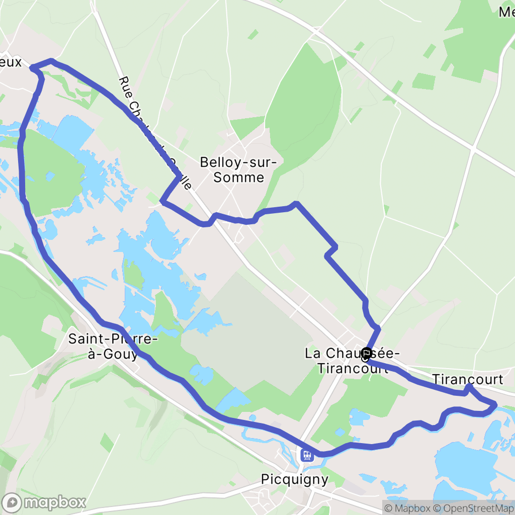 Tirancourt : carte du parcours de randonnée - France