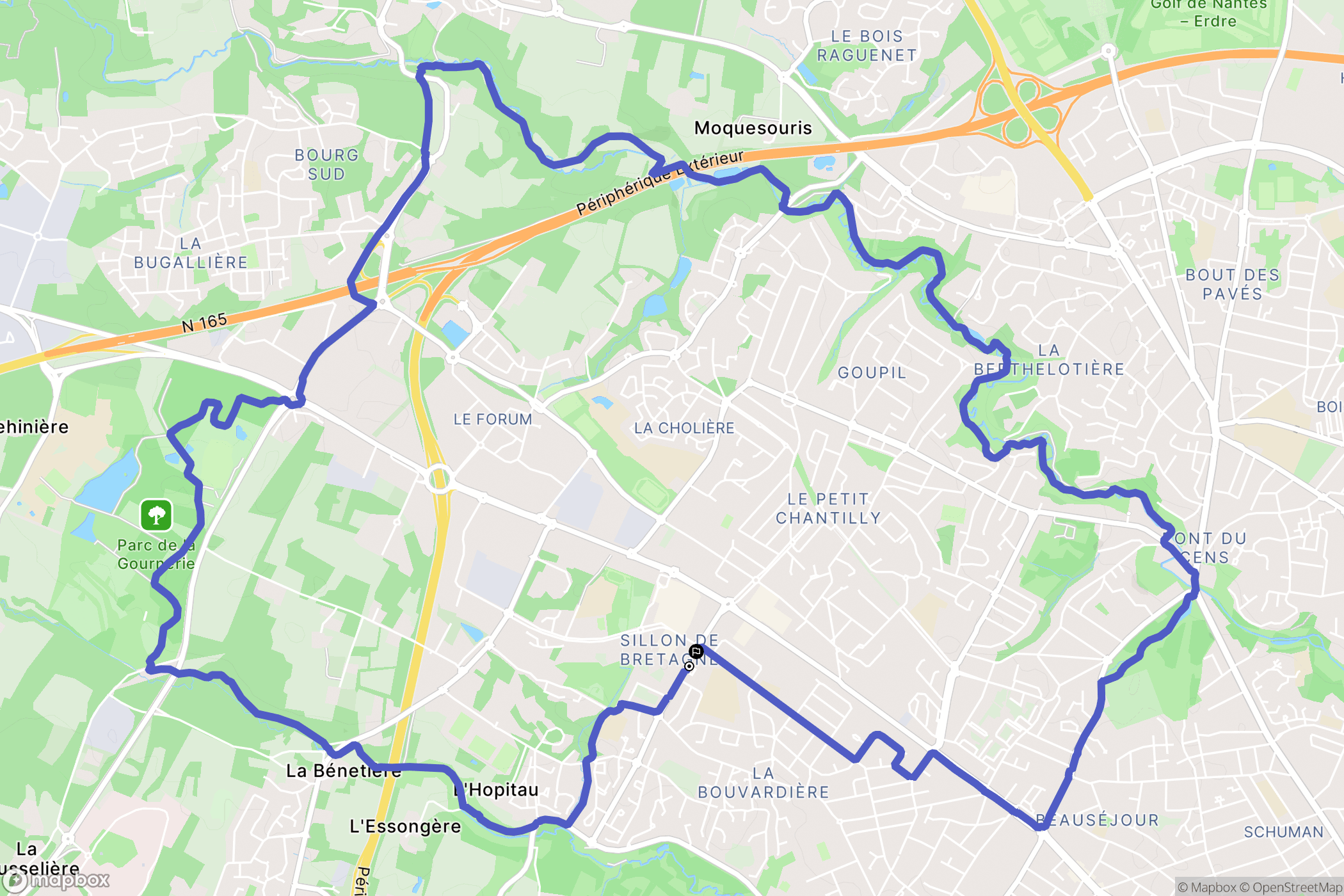Saint-Herblain : carte du parcours de randonnée - France