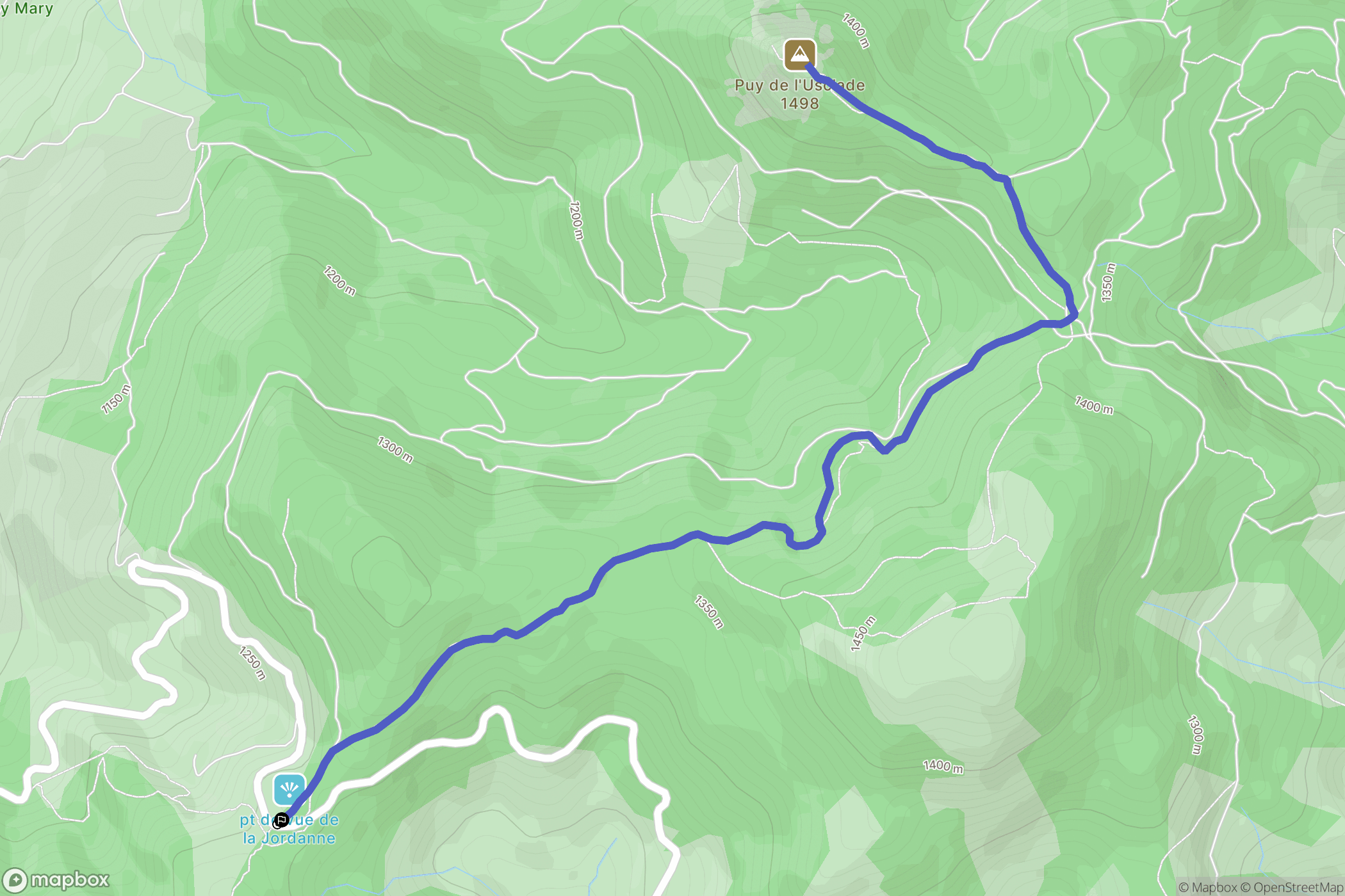 Mandailles-Saint-Julien : carte du parcours de randonnée - France