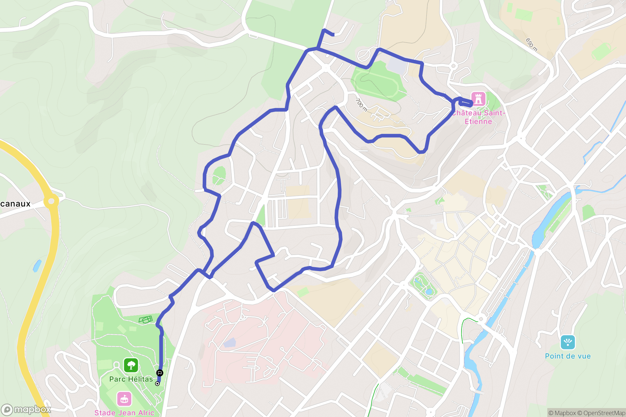 Quartier des Alouettes : carte du parcours de randonnée - France