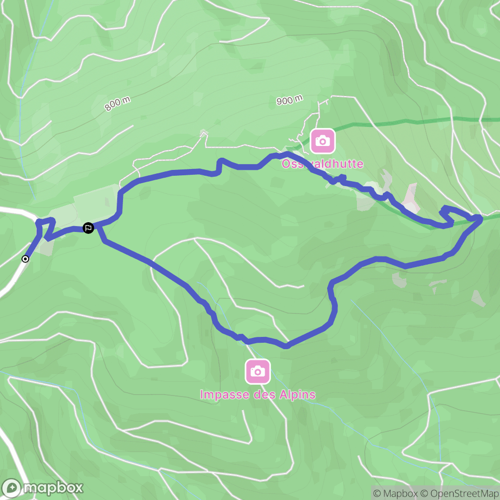 Cernay : carte du parcours de randonnée - France
