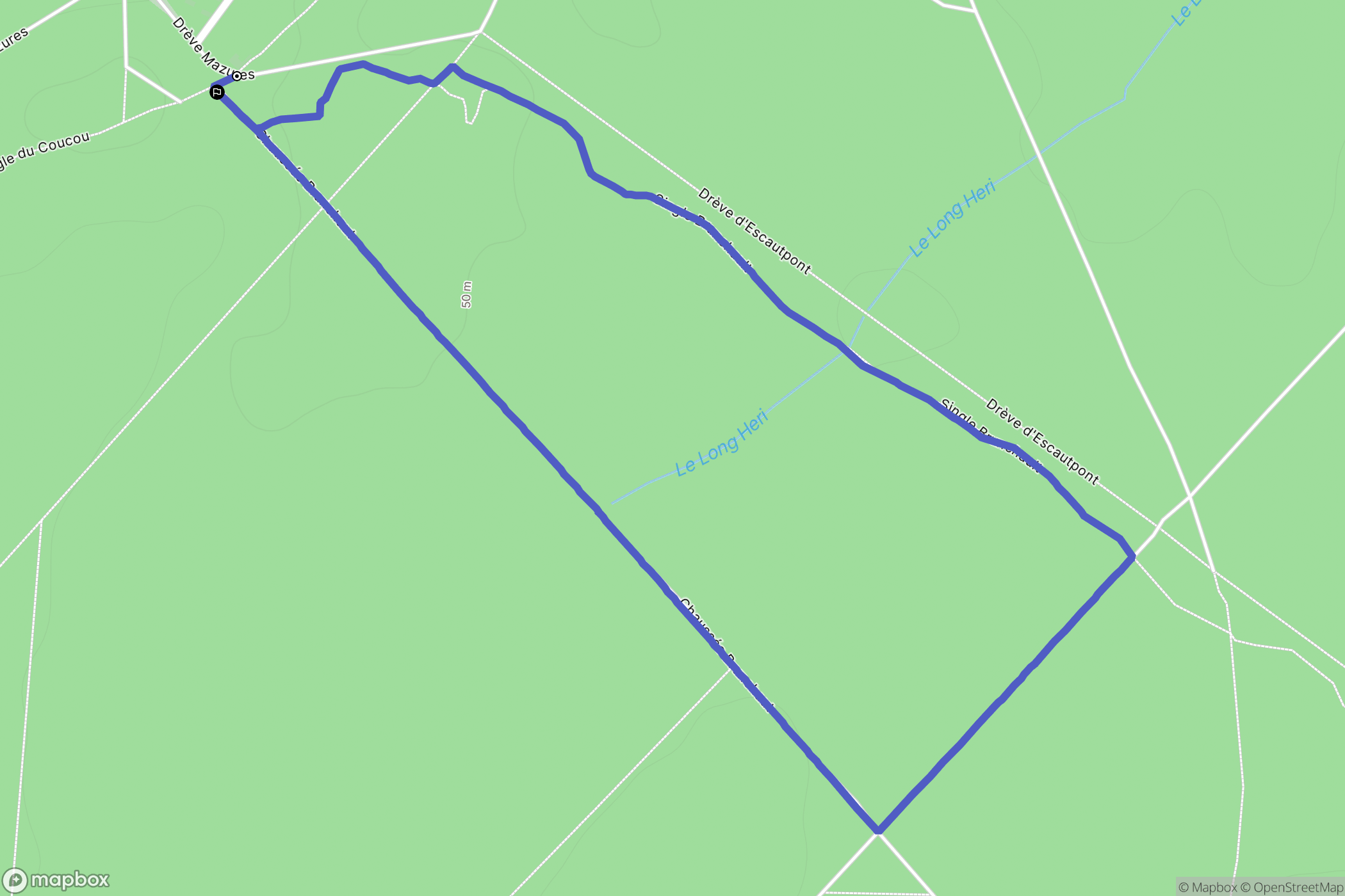 Valenciennes : carte du parcours de randonnée - France