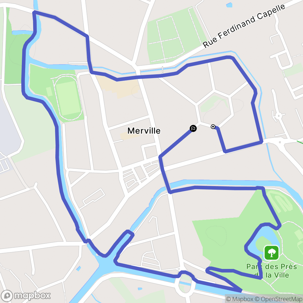 Mervillle : carte du parcours de randonnée - France