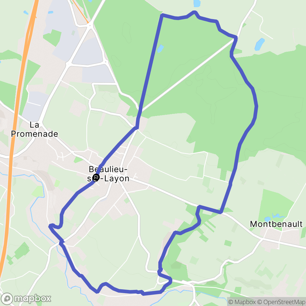 Baulieu-sur-Layon : carte du parcours de randonnée - France
