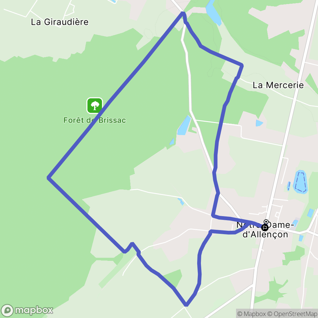 Notre-Dame-d'Allençon : carte du parcours de randonnée - France