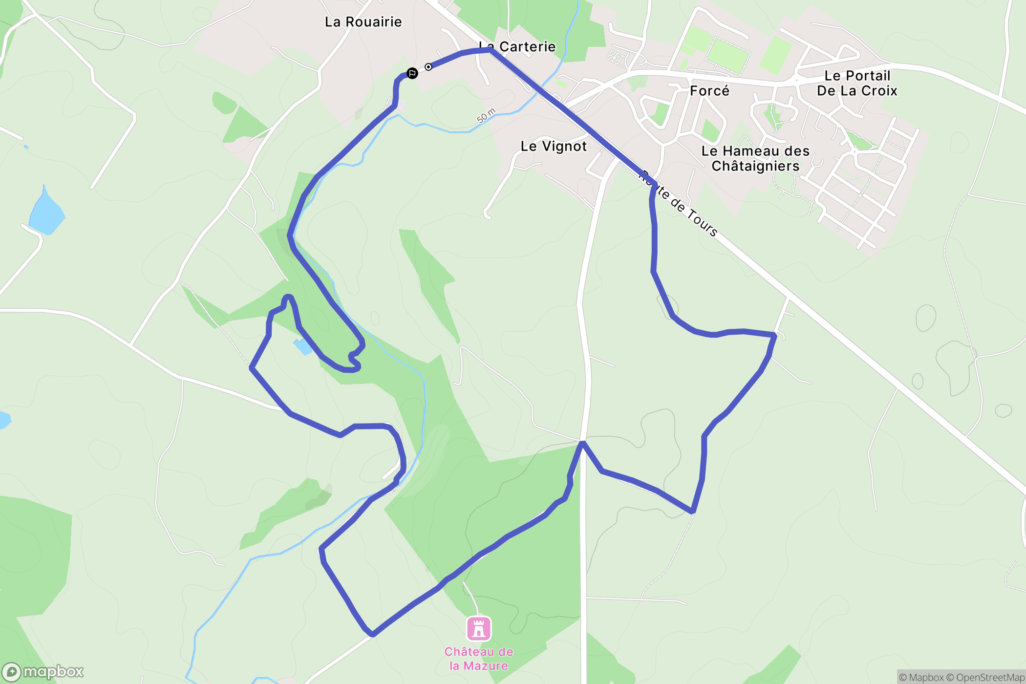 Rochevier : carte du parcours de randonnée - France
