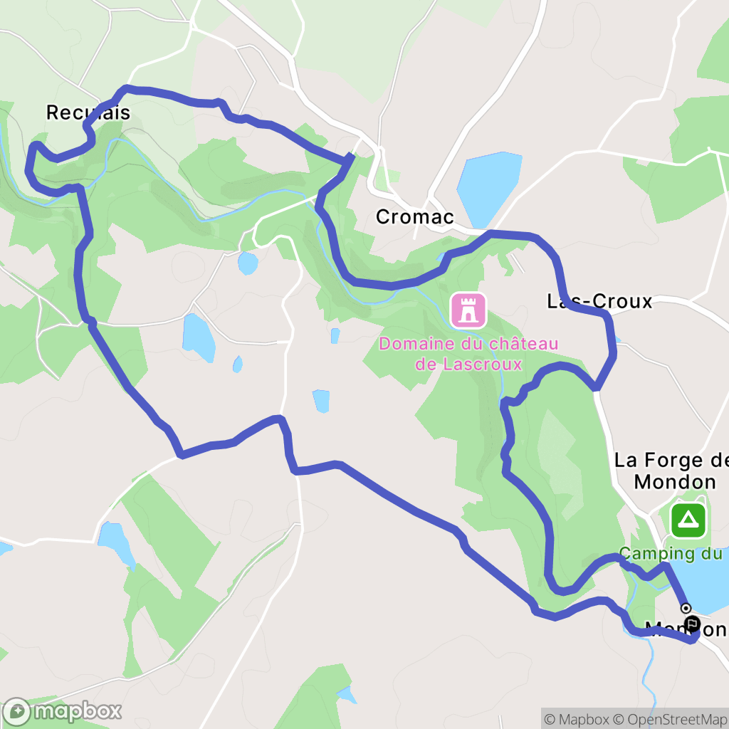 Cromac : carte du parcours de randonnée - France