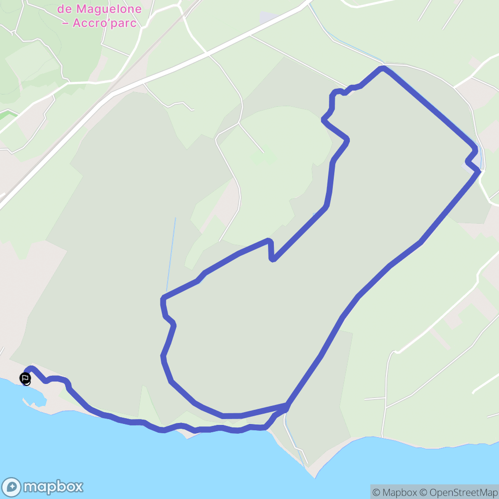 Villeneuve lès Maguelone : carte du parcours de randonnée - France