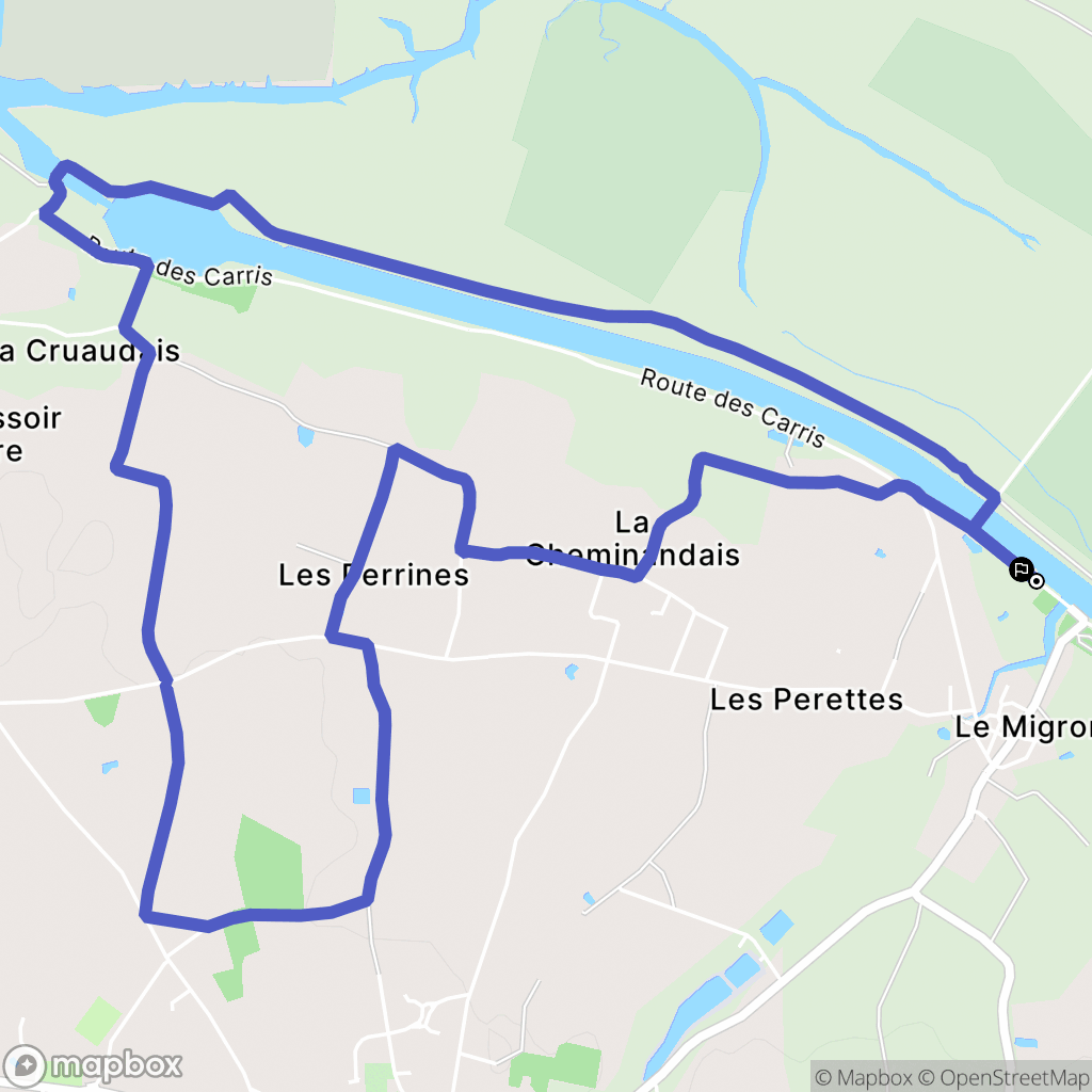 Le Migron : carte du parcours de randonnée - France