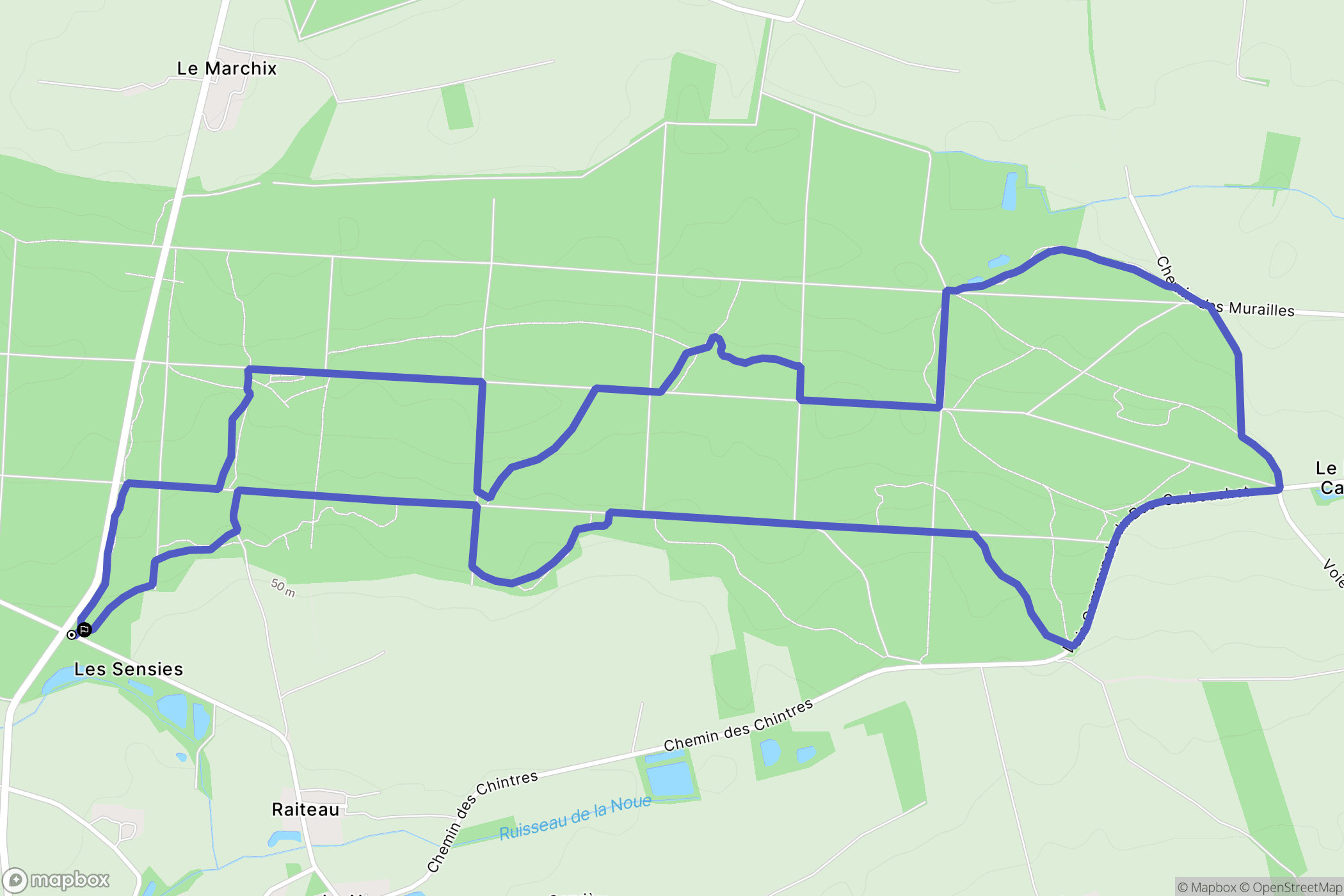Vivelle : carte du parcours de randonnée - France