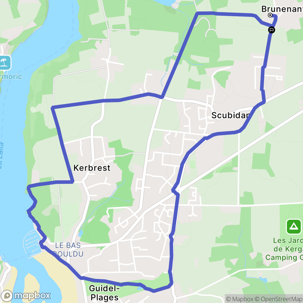 Brunenant : carte du parcours de randonnée - France