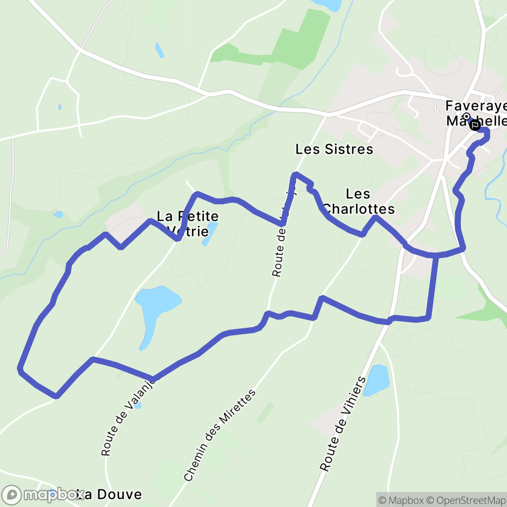 Faveraye-Mâchelles : carte du parcours de randonnée - France