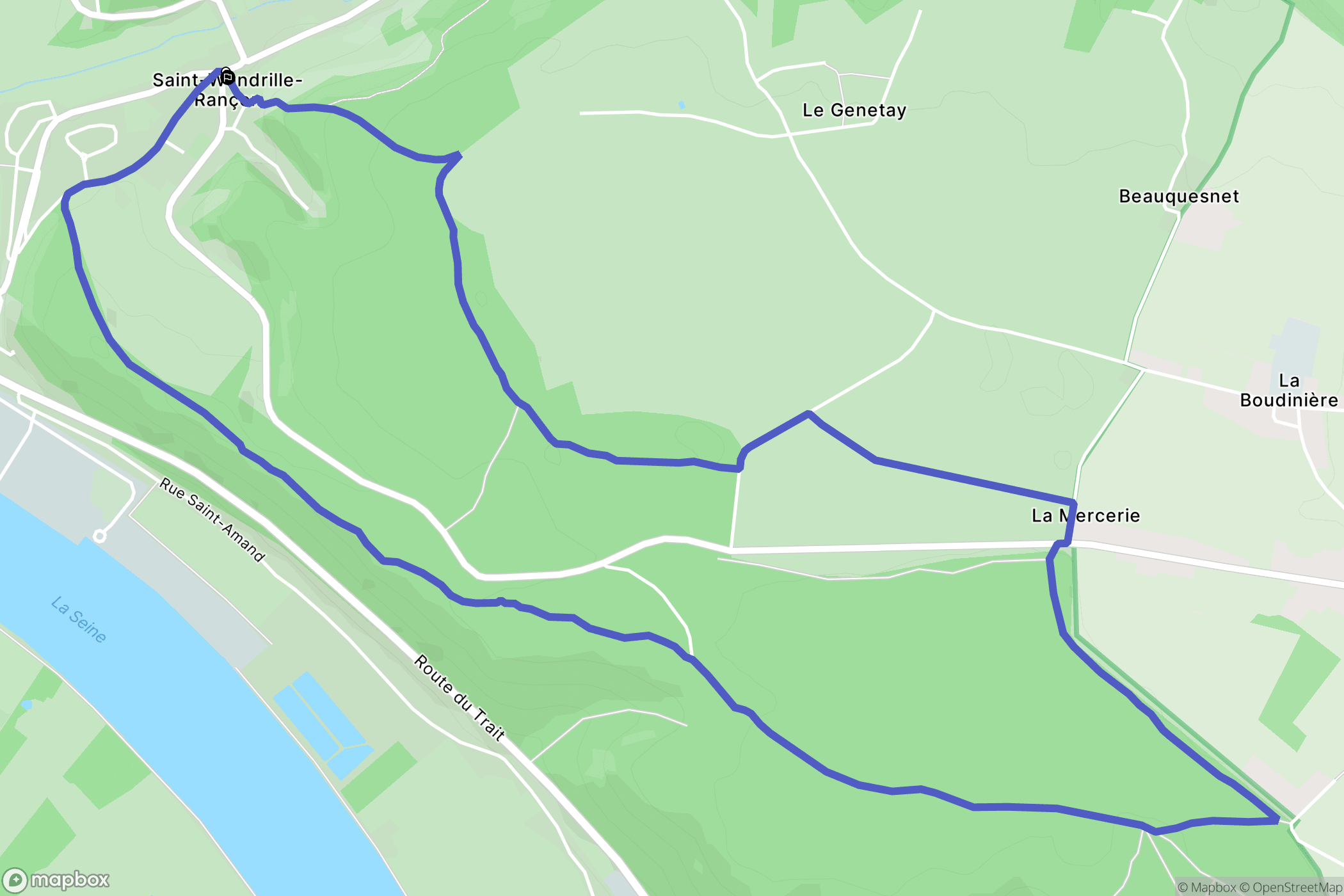 Saint-Wandrille-Rançon : carte du parcours de randonnée - France