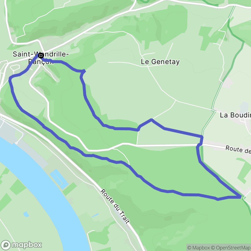 Saint-Wandrille-Rançon : carte du parcours de randonnée - France