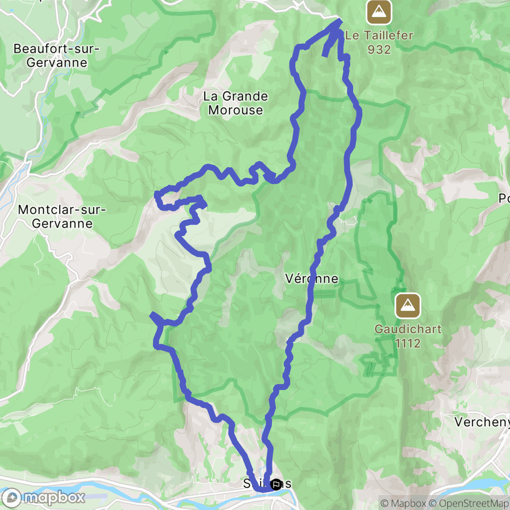 Saillans : carte du parcours de randonnée - France