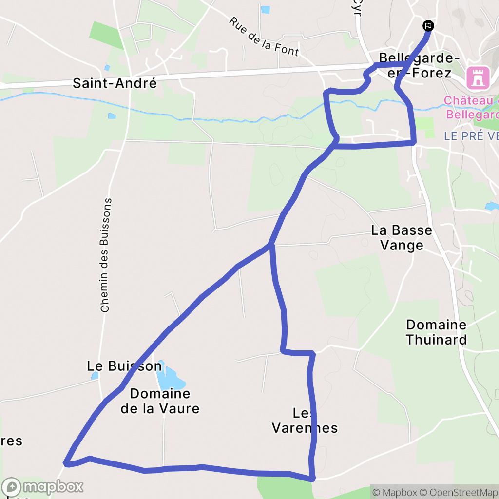 Bellegarde-en-Forez : carte du parcours de randonnée - France