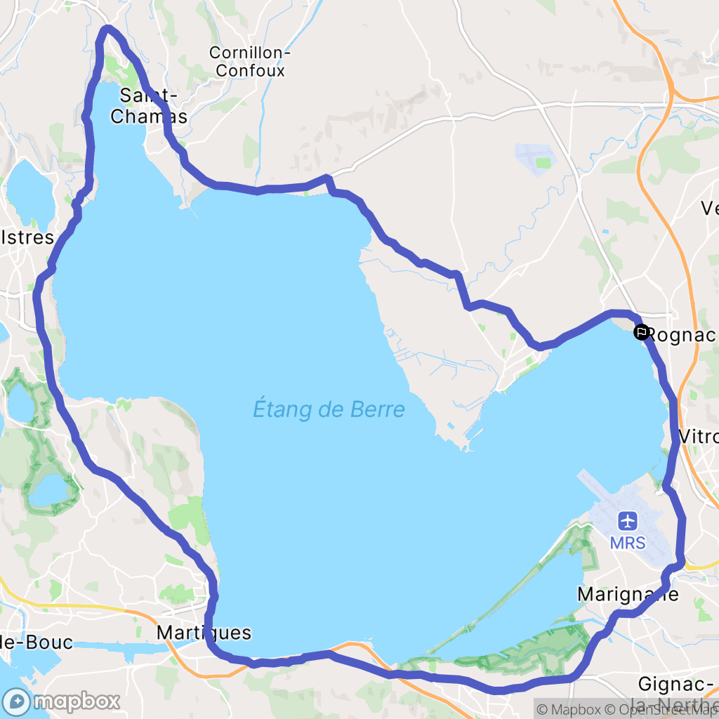 Rognac : carte du parcours de randonnée - France