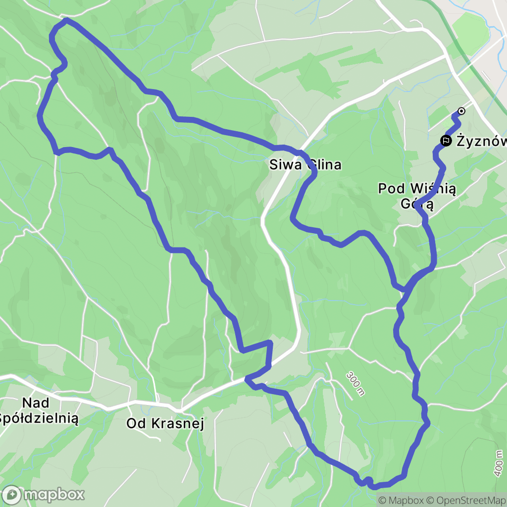 Żyznów: mapa trasy - Poland