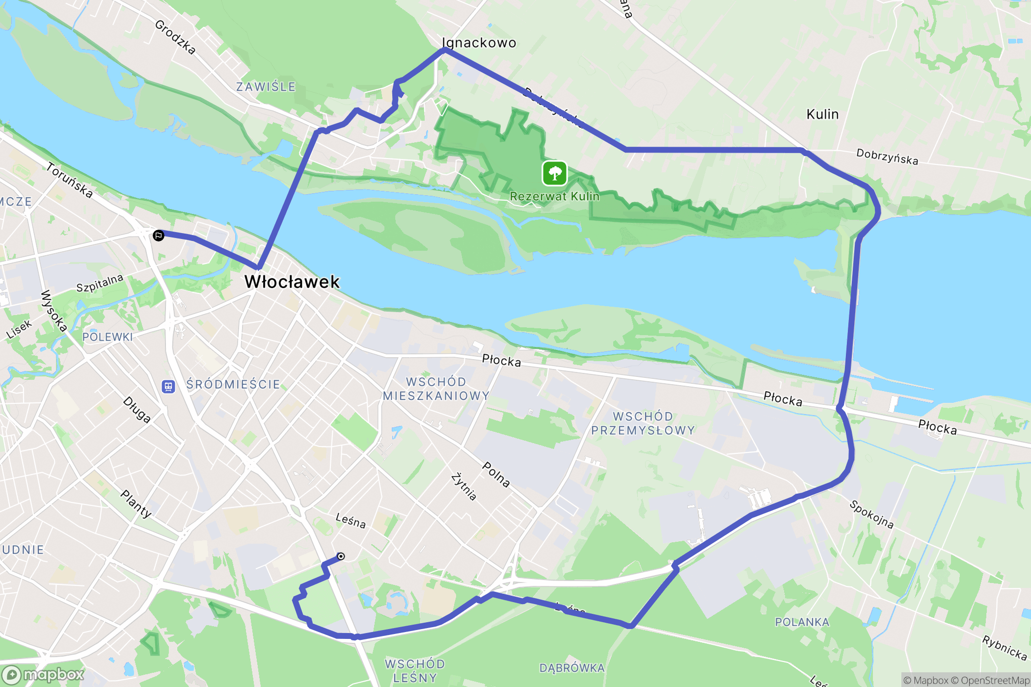 Włocławek: mapa trasy - Poland