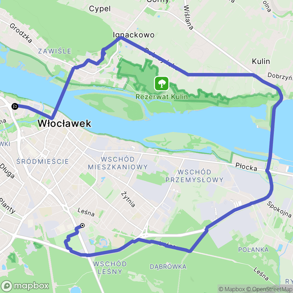 Włocławek: mapa trasy - Poland