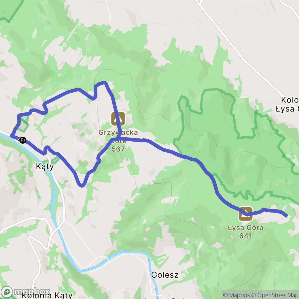 Kąty: mapa trasy - Poland